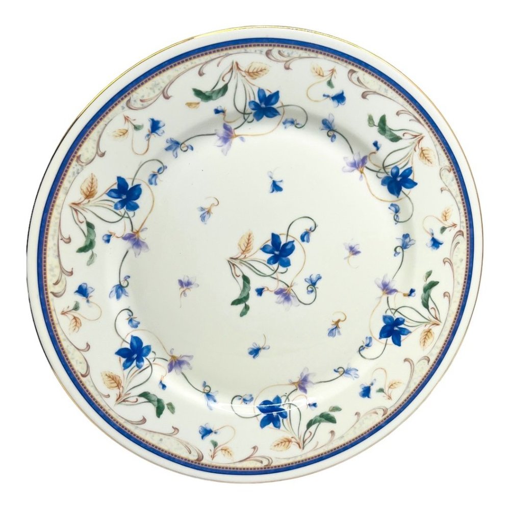 Andrea by Sadek Cake/Pie Plate & Server Violet Floral Design Vintage - Picture 2 of 11